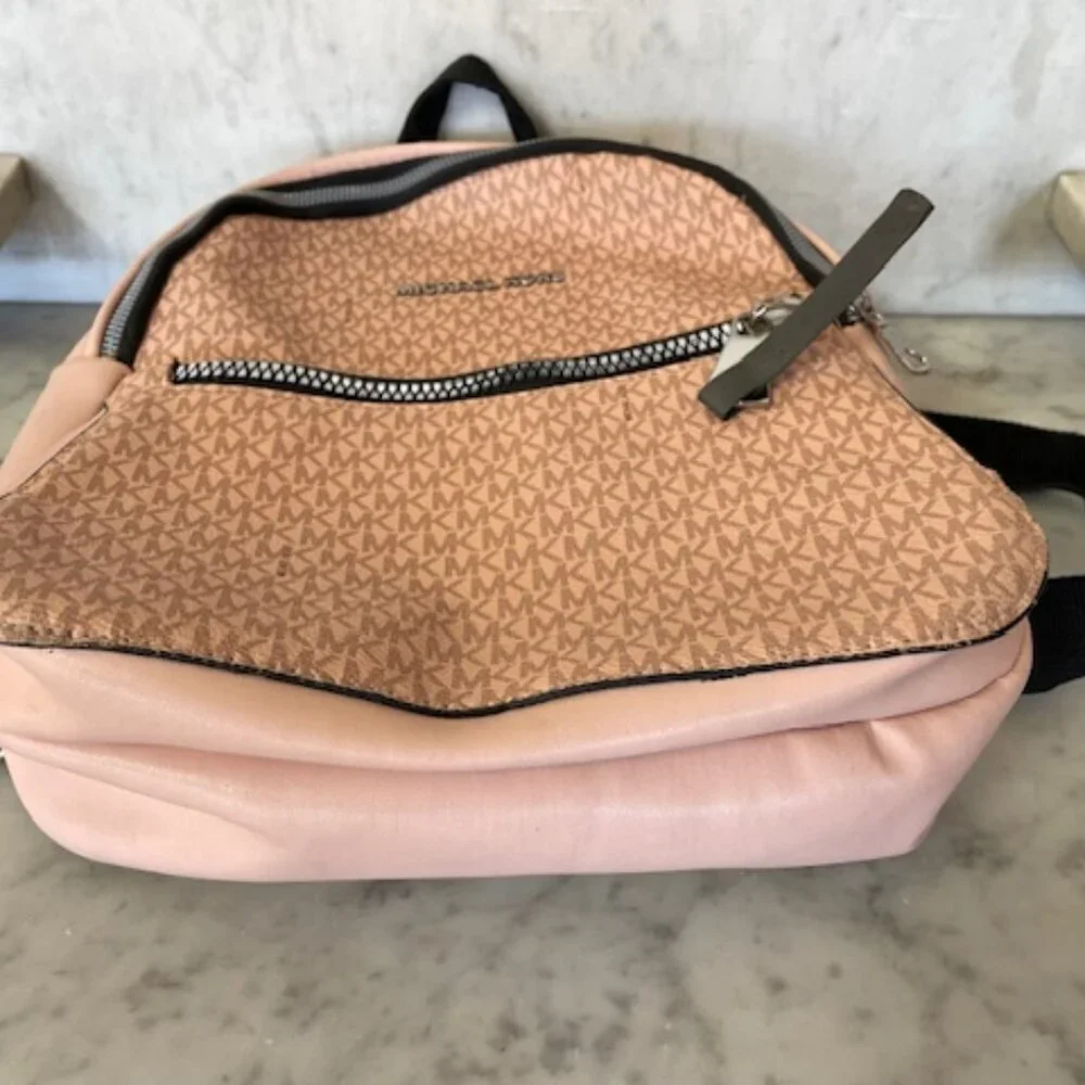 MICHAEL KORS Blush Pink Logo Monogram Backpack - Picture 4 of 16